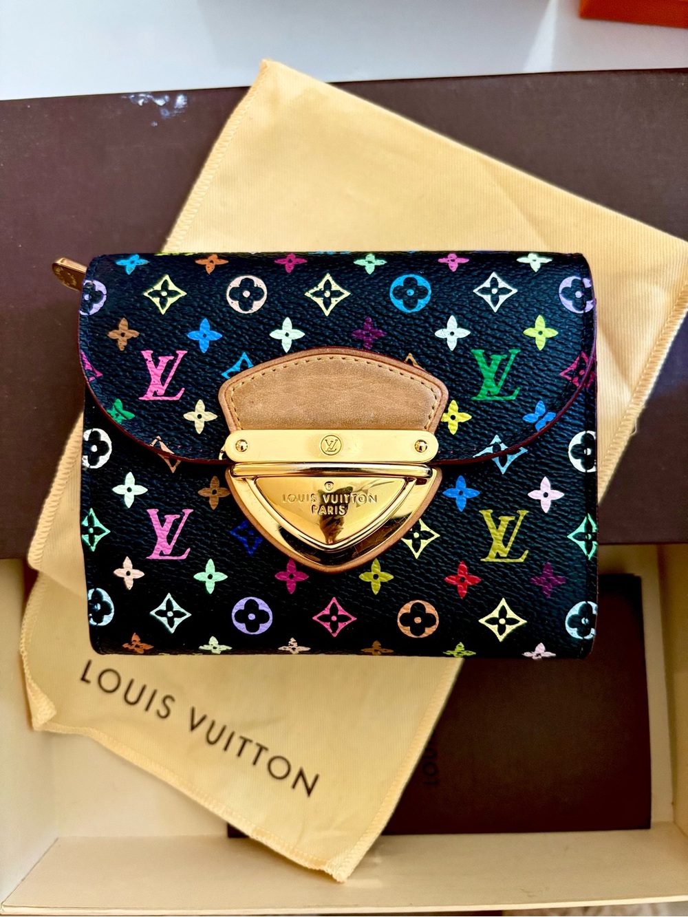 Louis Vuitton Portefeuille Joy Trifold Wallet Monogram Multicolor Black - Picture 11 of 11